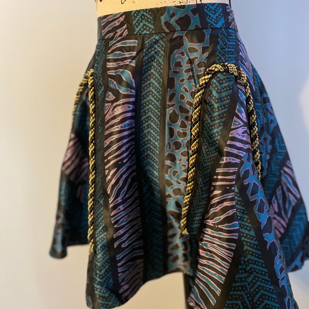 Multicolored flair mini skirt